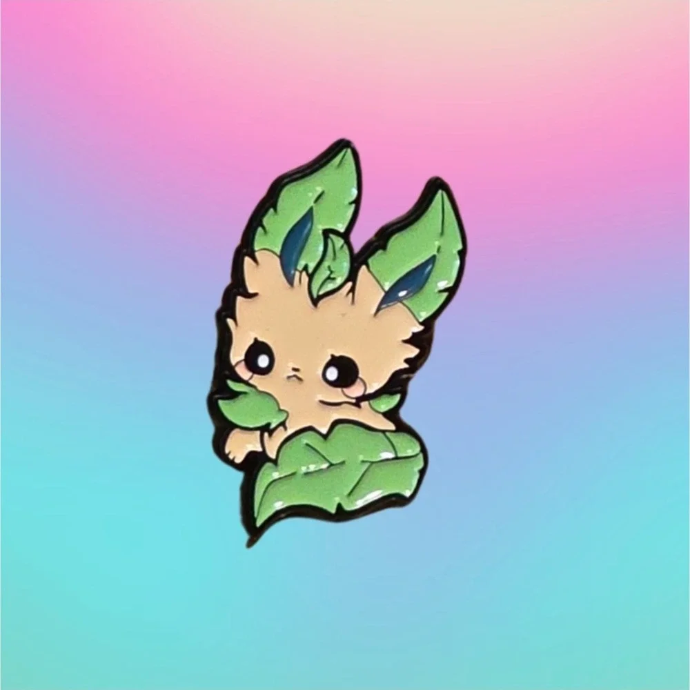 Pokémon LEAFEON Eevee Evolutions Chibi Enamel Pin Set – Collector's Charm